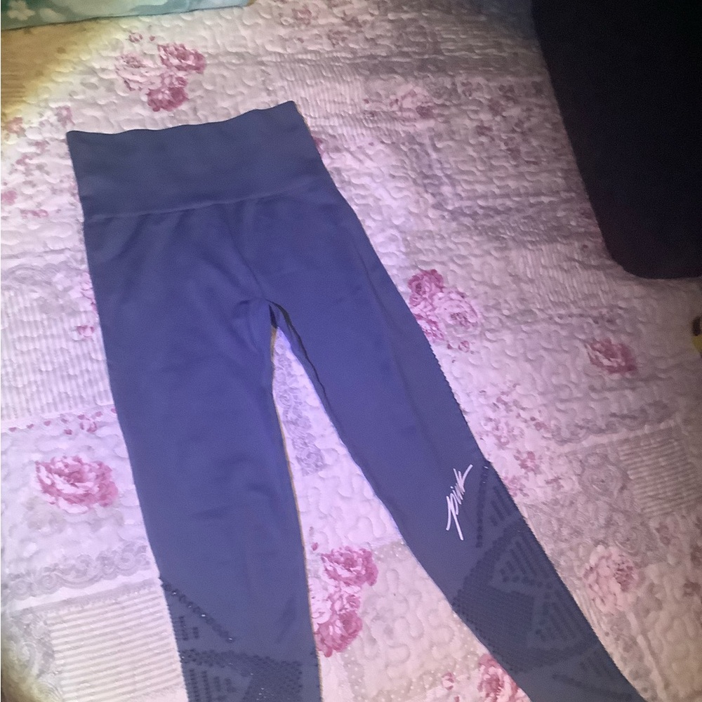 PINK Victoria's Secret Blue and White High-Waist Leggings